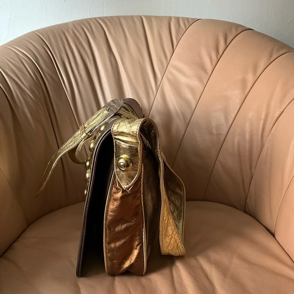 Studded bronze gold western bag - Picture 2 of 8